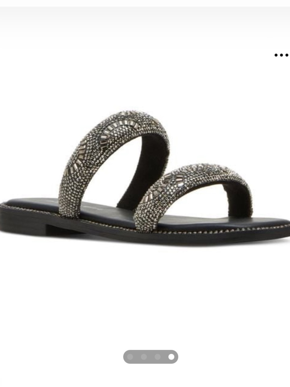 Madden Girl Women's Partly Rhinestone Two-Band Slide Sandals-LIKE NEW Sz 8.5